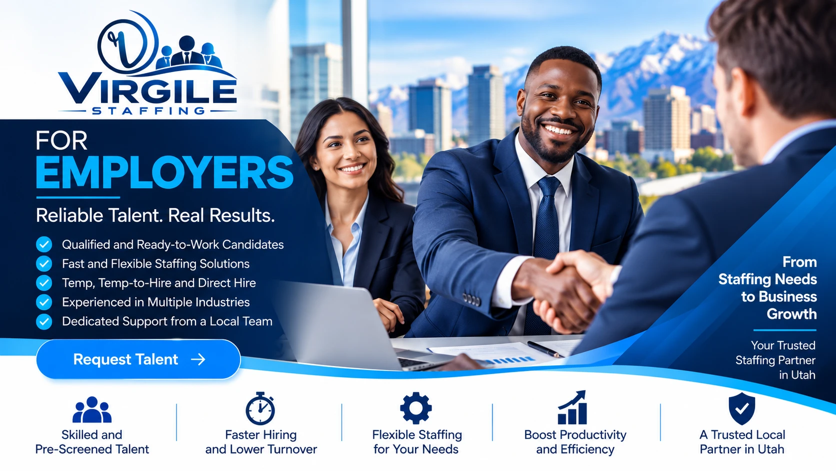 Yon rekritè Virgile Staffing k ap bay yon anplwayè lanmen